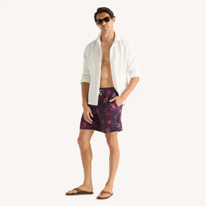Nautica Mens 7" Printed Quick-Dry Swim 1