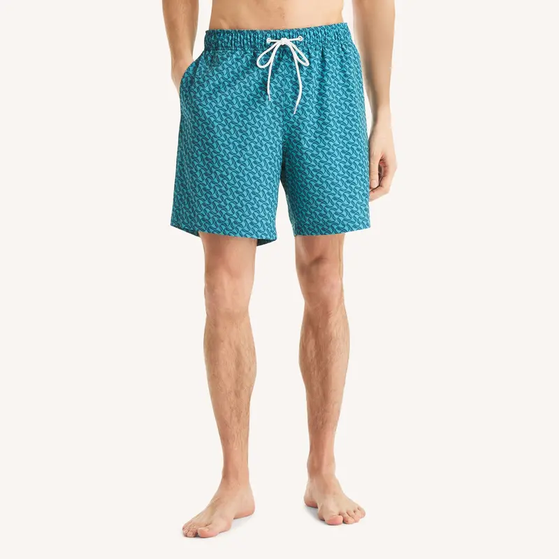 Nautica Mens 7" Printed Quick-Dry Swim 1