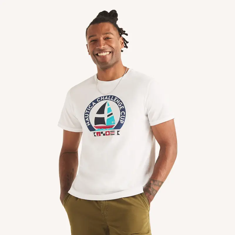 Nautica Mens Challenge Cup Graphic T-Shirt 1