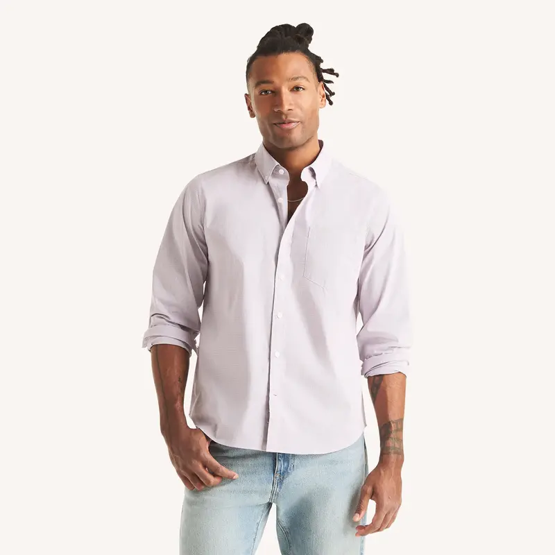 Nautica Mens Classic Fit Wrinkle-Resistant Checkered Shirt 1
