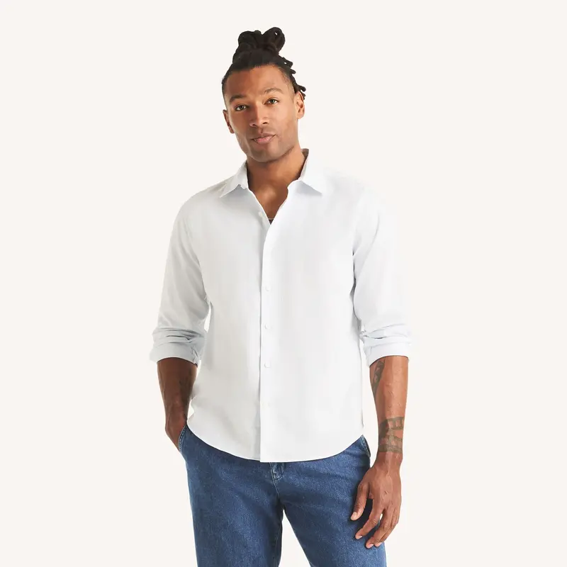 Nautica Mens Classic Fit Wrinkle-Resistant Dobby Shirt 1