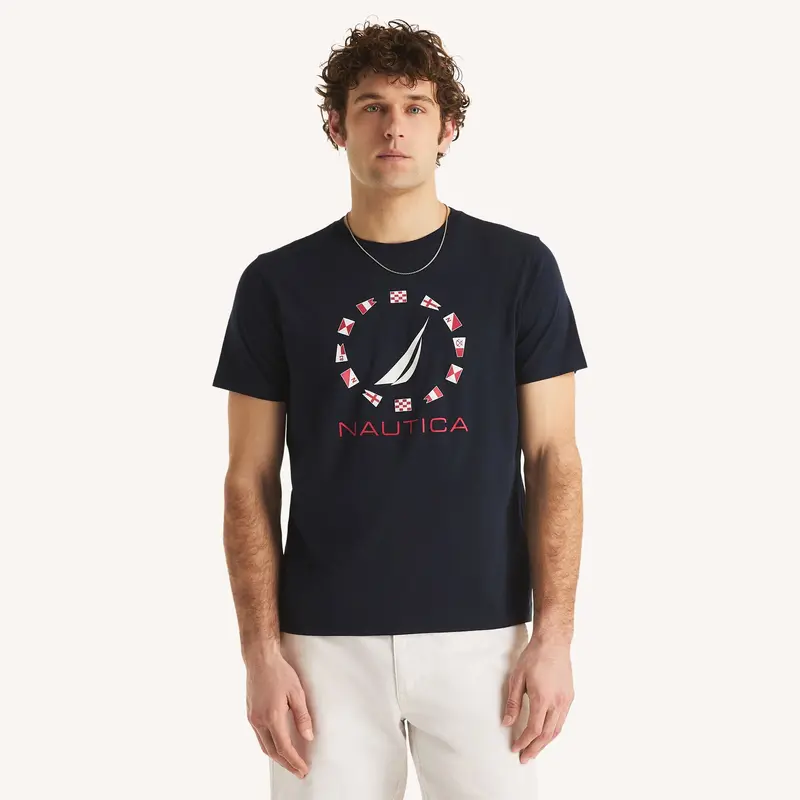 Nautica Mens Flags Graphic T-Shirt 1