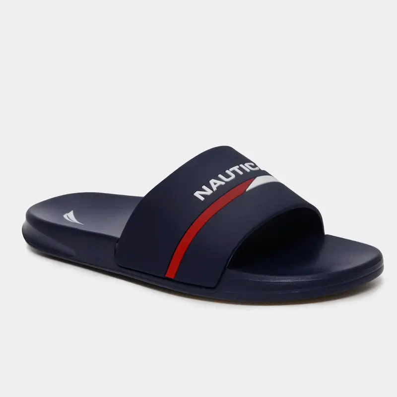 Nautica Mens Logo Embossed Slide Sandals 1