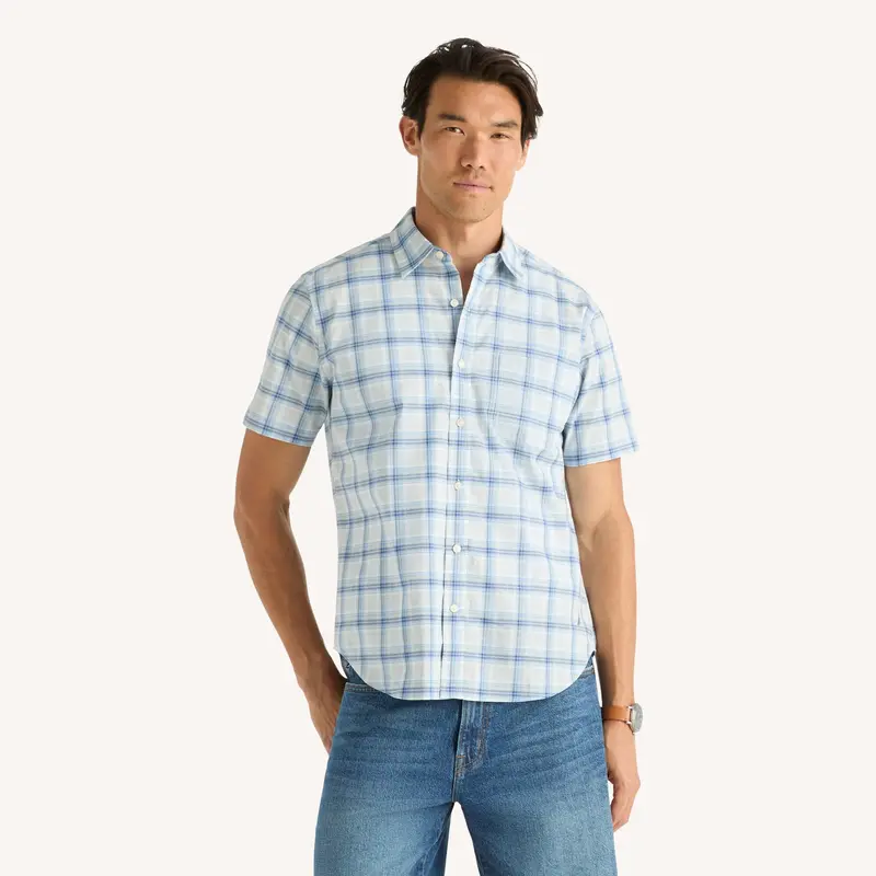 Nautica Mens Plaid Short-Sleeve Shirt 1