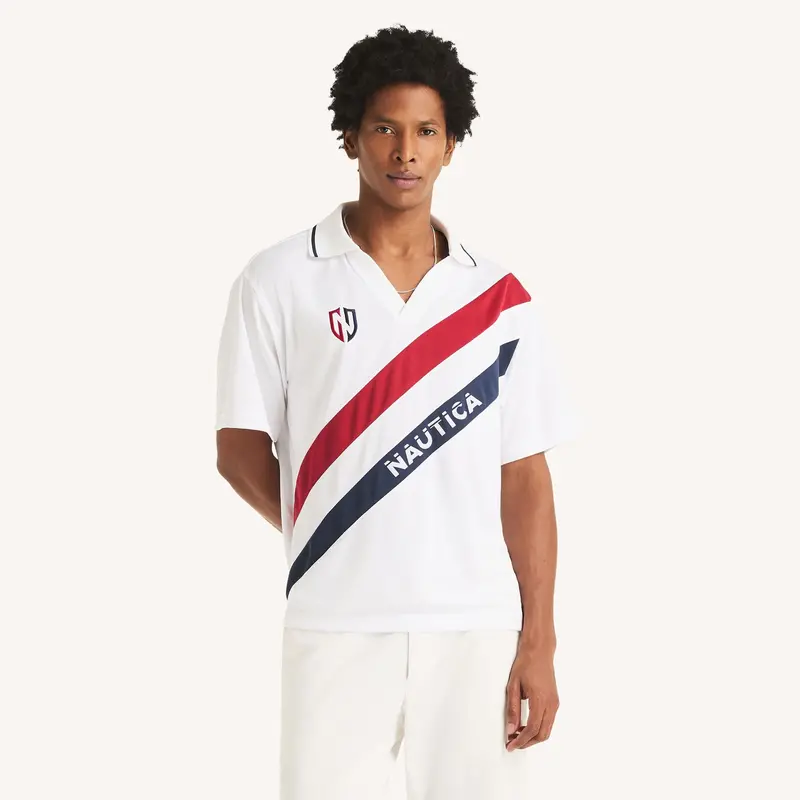 Nautica Mens Relaxed Fit Performance Johnny Collar Polo 1