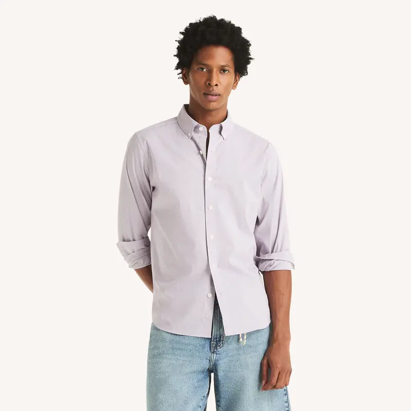 Nautica Mens Slim Fit Wrinkle-Resistant Checkered Shirt 1
