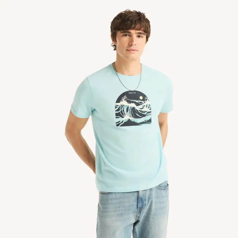 Nautica Mens Stormy Day Graphic T-Shirt 1