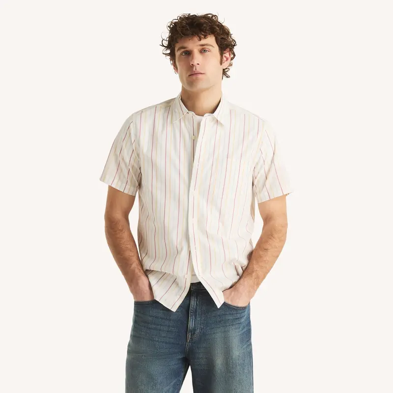 Nautica Mens Striped Short-Sleeve Shirt 1