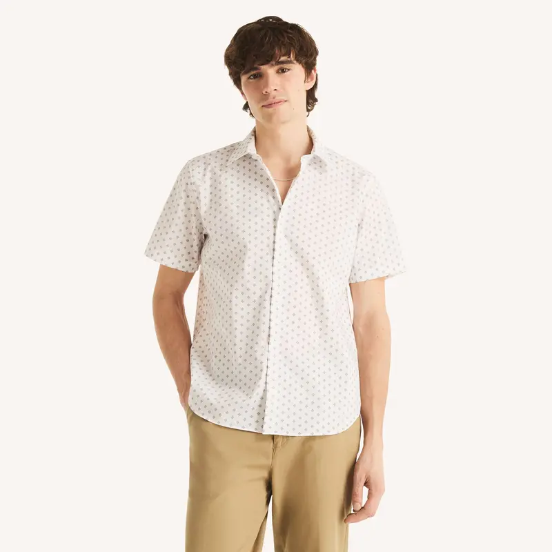 Nautica Mens Wrinkle-Resistant Classic Fit Printed Shirt 1