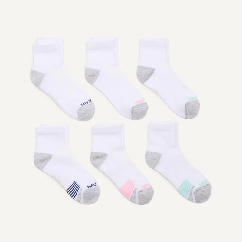 Nautica Womens Athletic High Quarter Socks, 6-Pack 1
