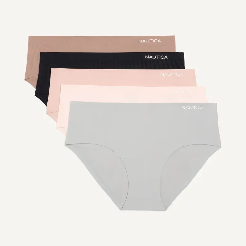 Nautica Womens Ribbed Hipster Brief, 5-Pack 1