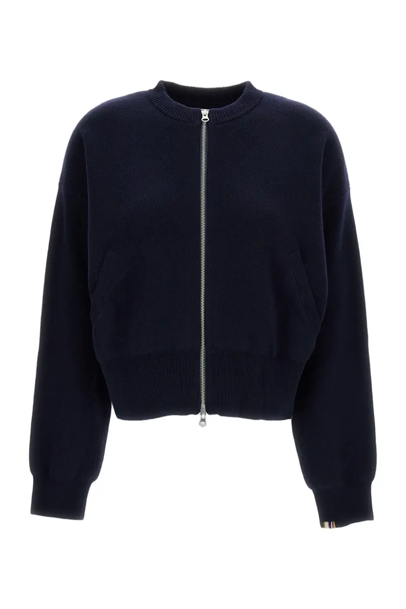 Navy Blue N.478 Xtra Fun Cashmere Zip Cardigan 1