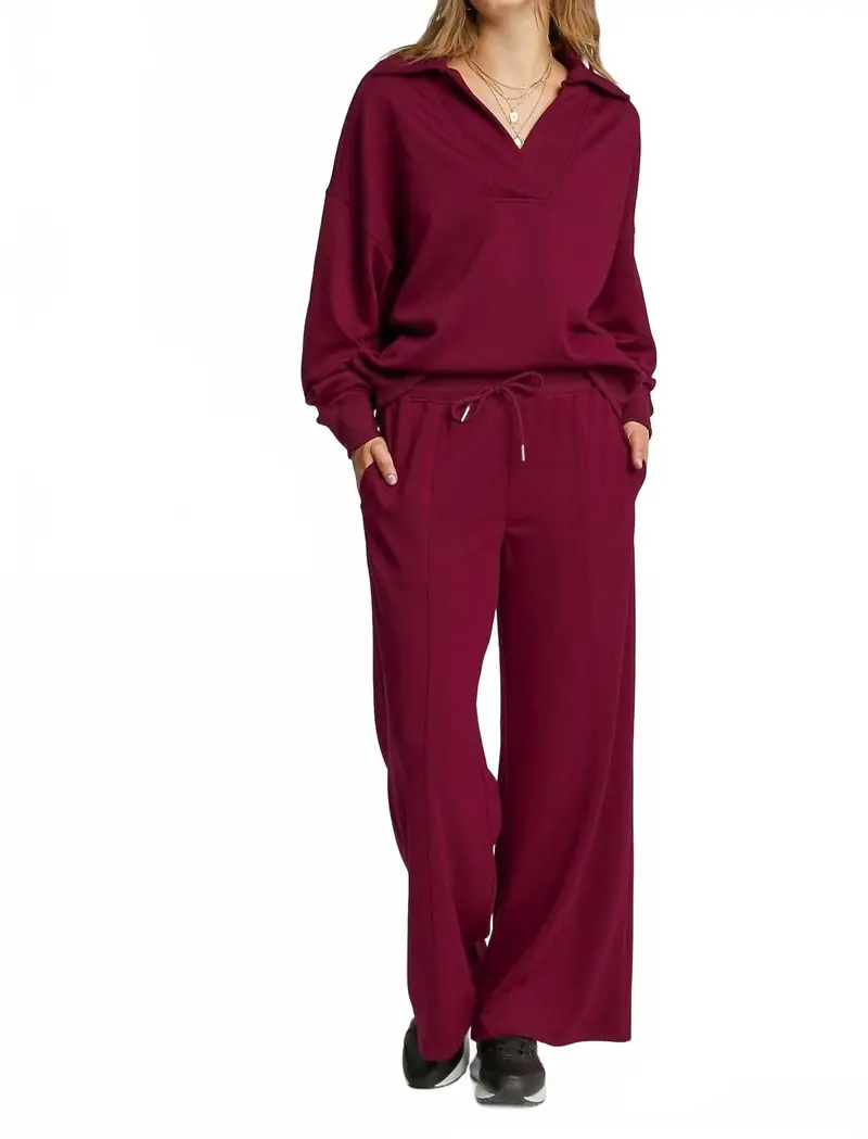 Neoknit Pull-On Sweatpants In Merlot 1