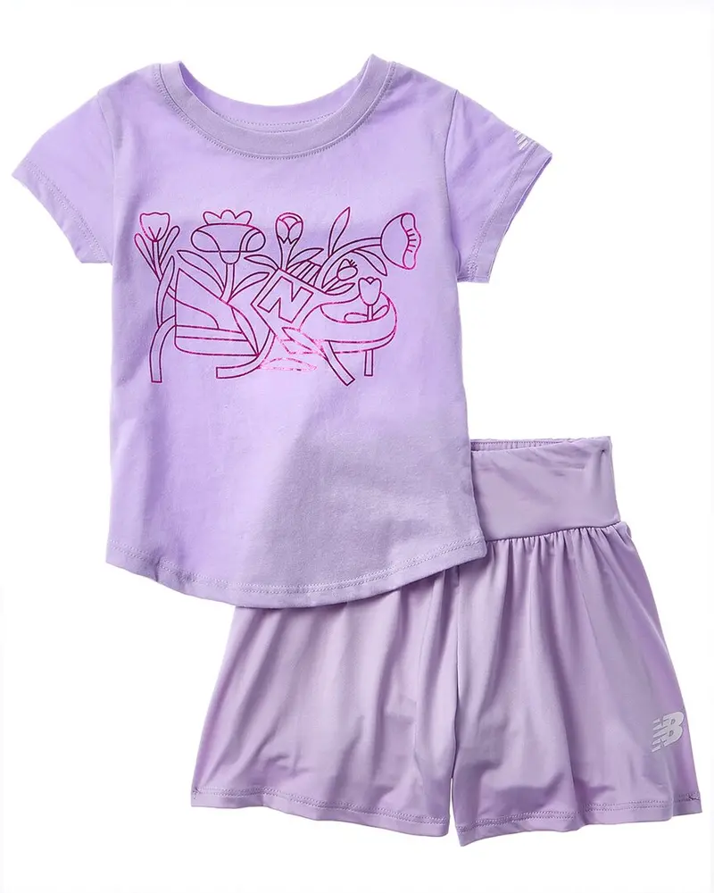 New Balance 2Pc T-Shirt & Flowy Short Set 1
