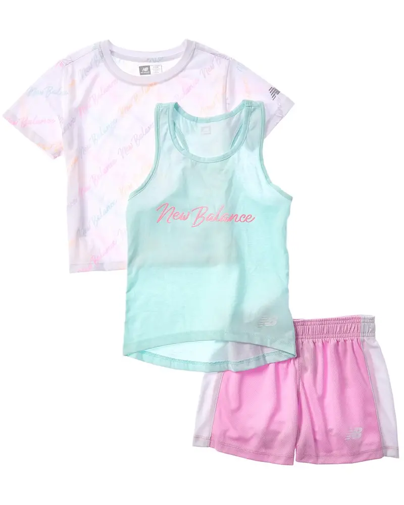 New Balance 3Pc Set T-Shirt, Tank, & Mesh Short Set 1
