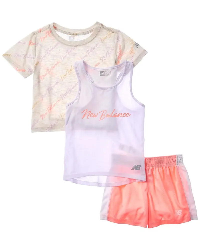 New Balance 3Pc Set T-Shirt, Tank, & Mesh Short Set 1