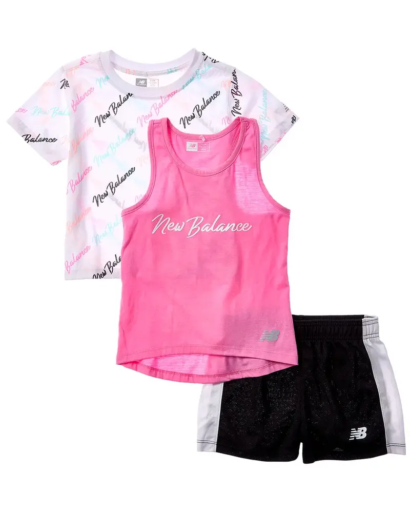 New Balance 3Pc Set T-Shirt, Tank, & Mesh Short Set 1