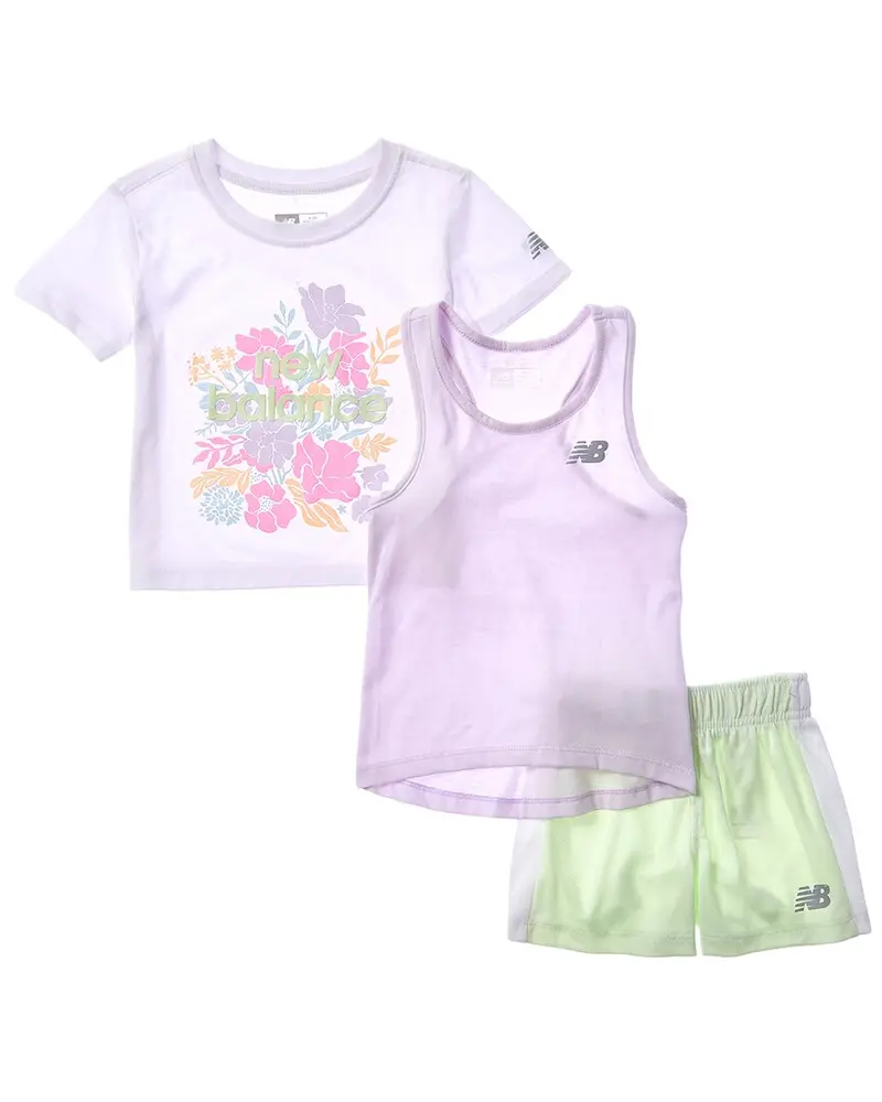 New Balance 3Pc Set T-Shirt, Tank, & Mesh Short Set 1