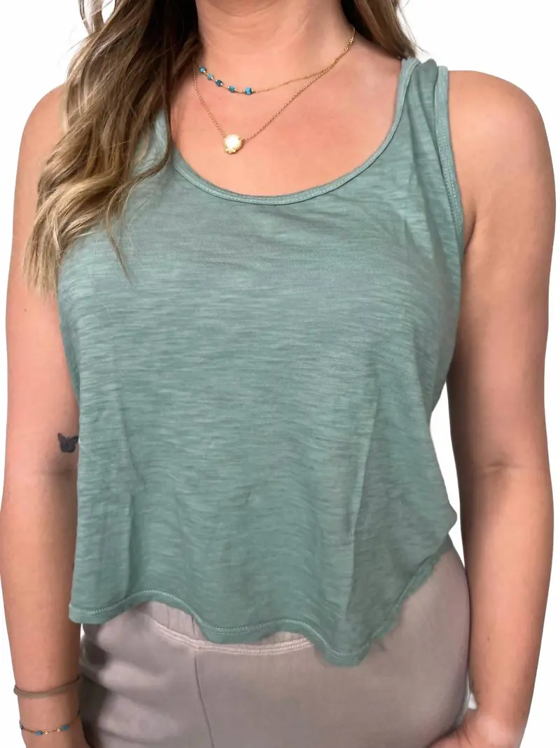 New Boyfriend Tank In Sage 1