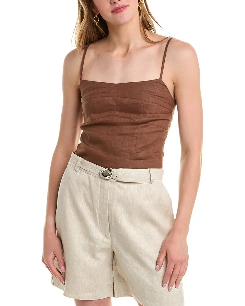 Nicholas Marjorie Seamed Linen Camisole 1