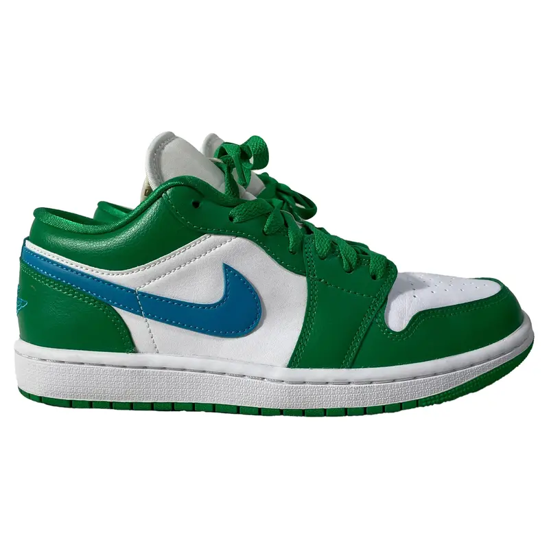 Nike Jordan 1 Low Lucky Green/Aquatone Sneakers In Green Leather 1