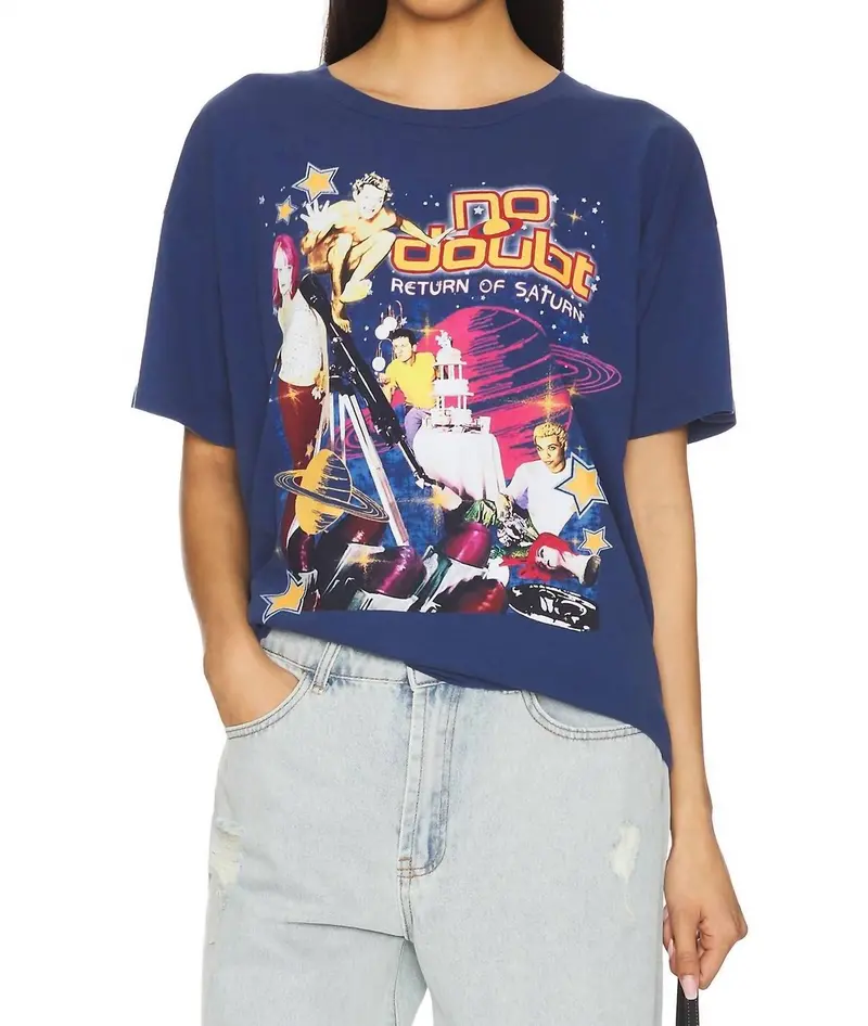 No Doubt Return Of Saturn Collage Merch Tee In Washed Indigo 1