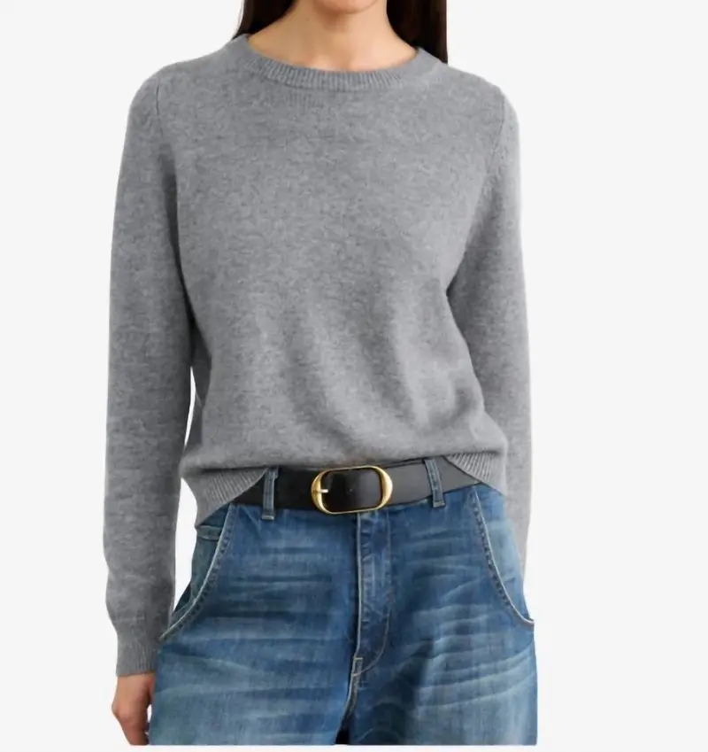 Nora Sweater In Medium Grey Melange 1