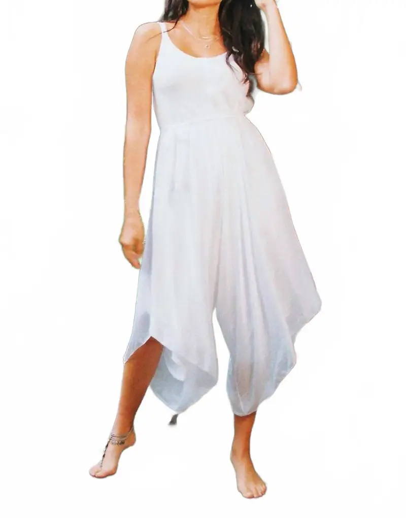Nova Italian Silk Jumpsuit In White 1