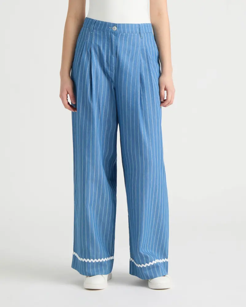 Nvlt Women’S Wide Leg Trousers With Double Pleats 1