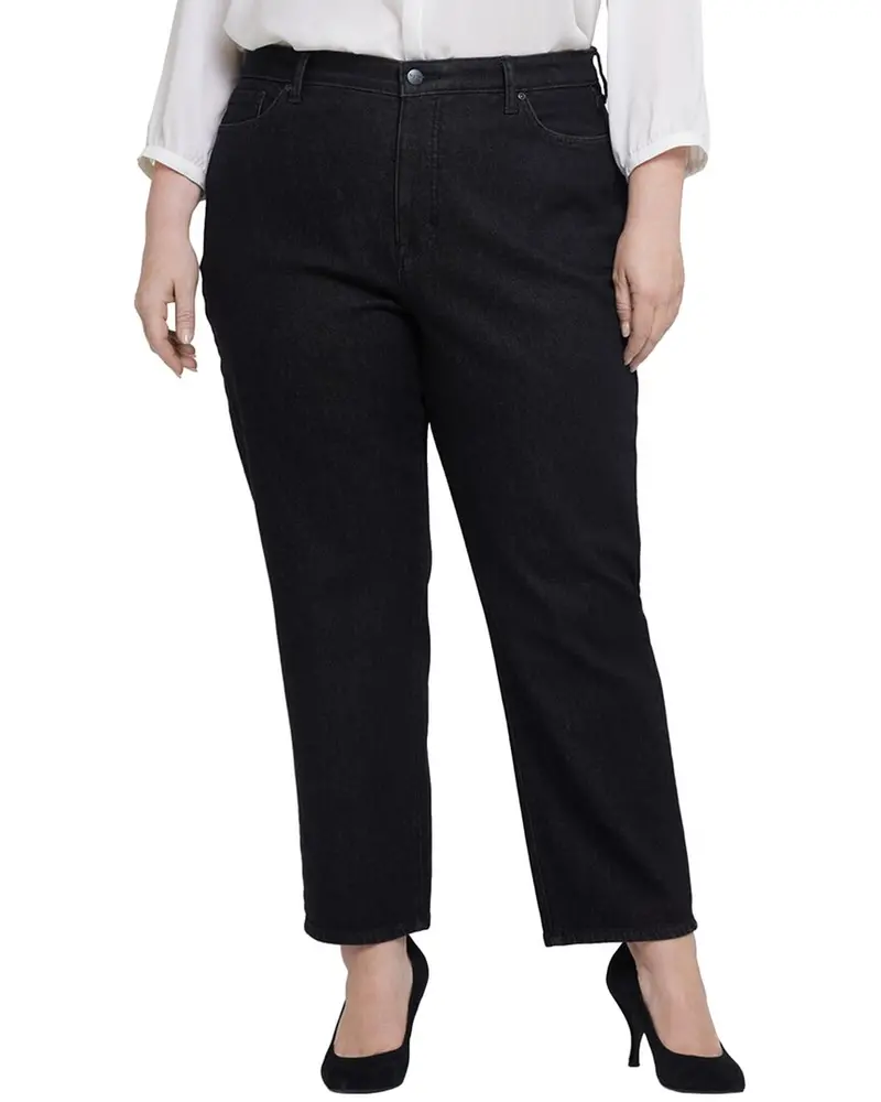 Nydj Plus Boyfriend Vintage Black Ankle Crop Jean 1
