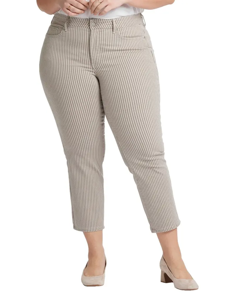 Nydj Plus Marilyn Sandbar Stripe Straight Leg Jean 1