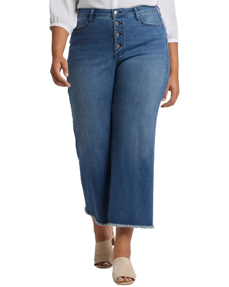 Nydj Plus Teresa Mission Blue Wide Leg Jean 1