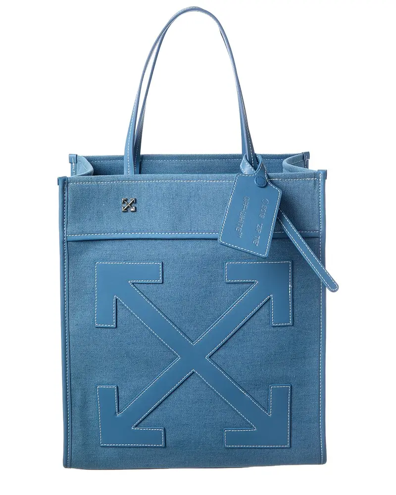 Off-White Boxy Large Canvas & Leather Tote 1