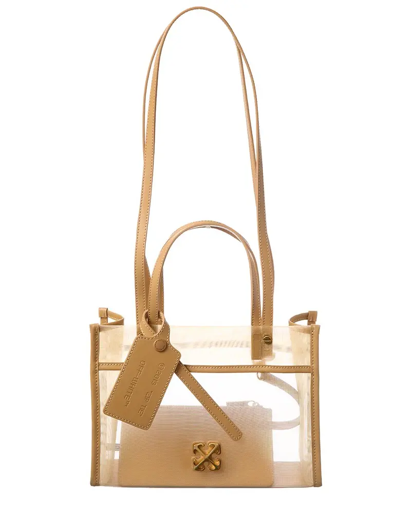 Off-White Boxy Small Mesh & Leather Tote 1