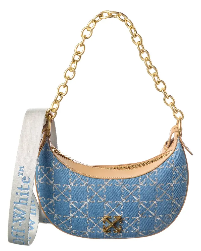 Off-White Hemisphere Denim & Leather Shoulder Bag 1