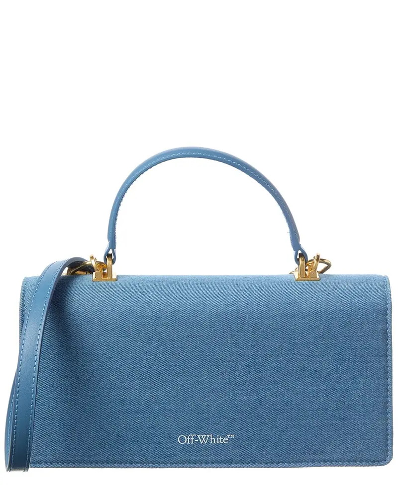Off-White Jitney Denim & Leather Shoulder Bag 1