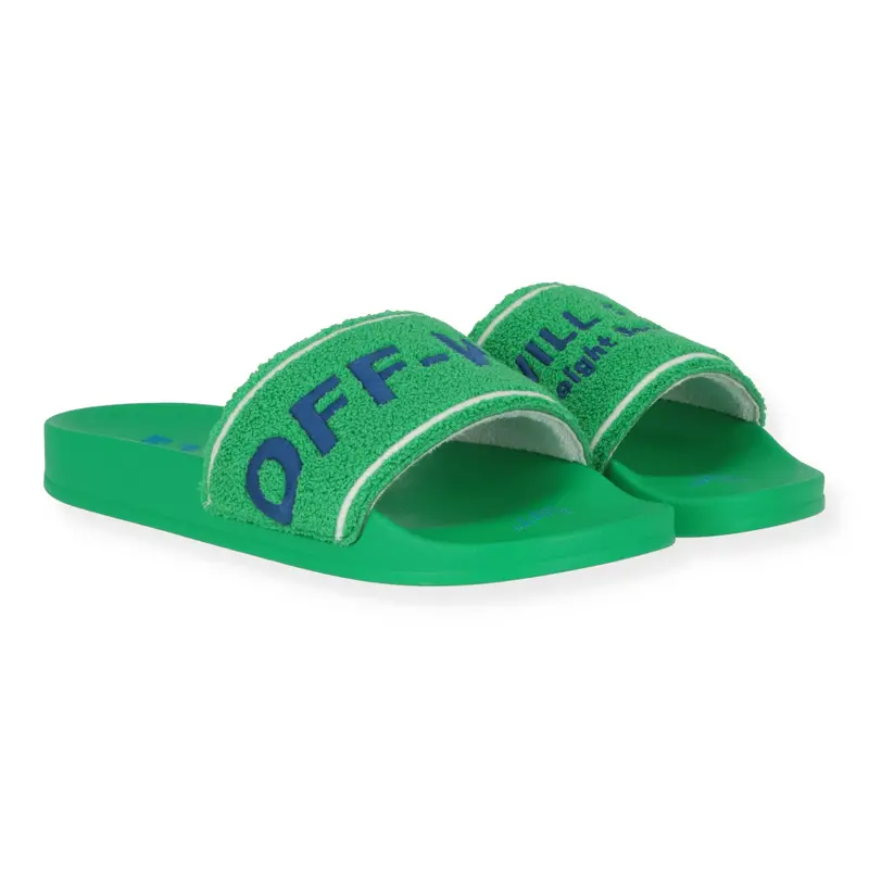 Off White Mens Green/White Flip-Flop 1