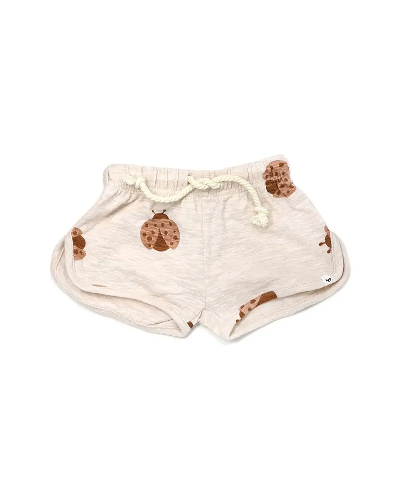 Oh Baby! Ladybug Print Drawstring Slub Track Short 1