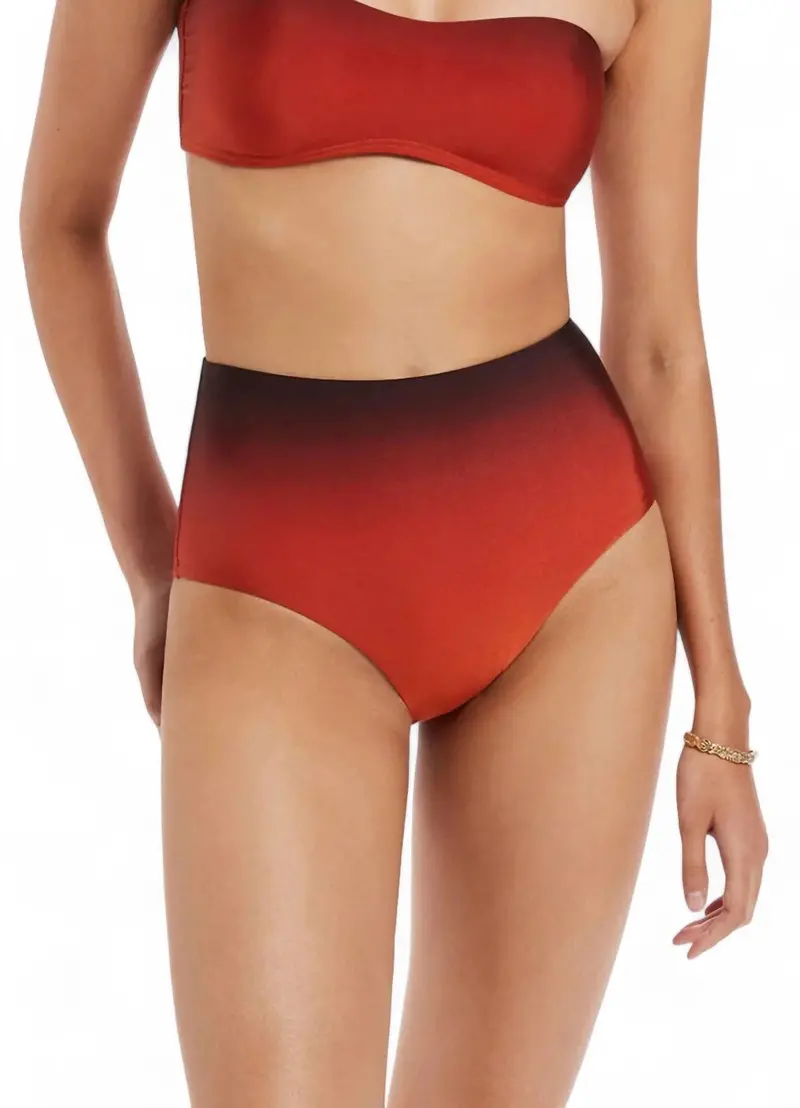 Oia Sunset High Waist Hipster Bottom Pant In Burnt Orange 1
