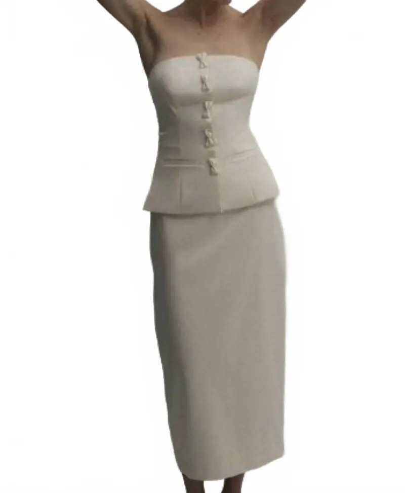 Olivia Strapless Top In Cream 1