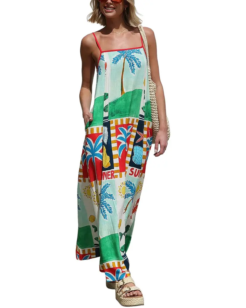 Oloey Printed Maxi Dress 1