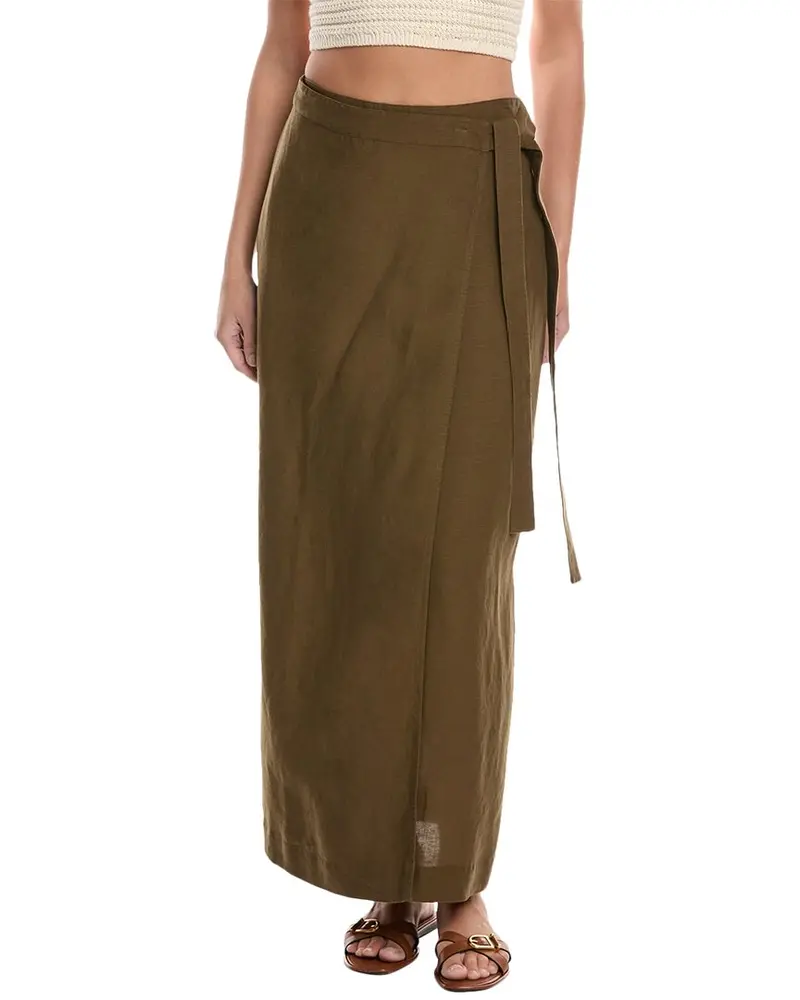 Onia Air Linen-Blend Maxi Wrap Skirt 1
