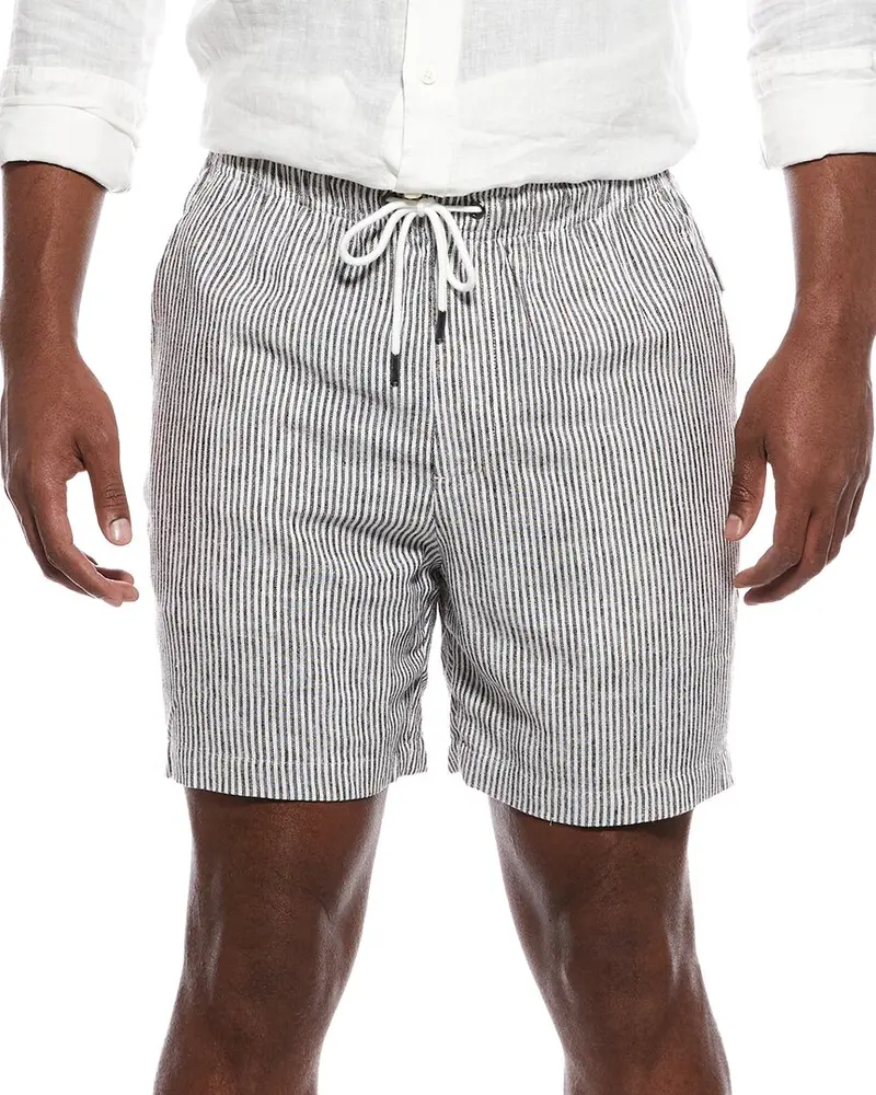 Onia Classic Stripe Linen-Blend Short 1