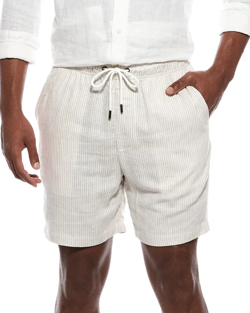 Onia Classic Stripe Linen-Blend Short 1