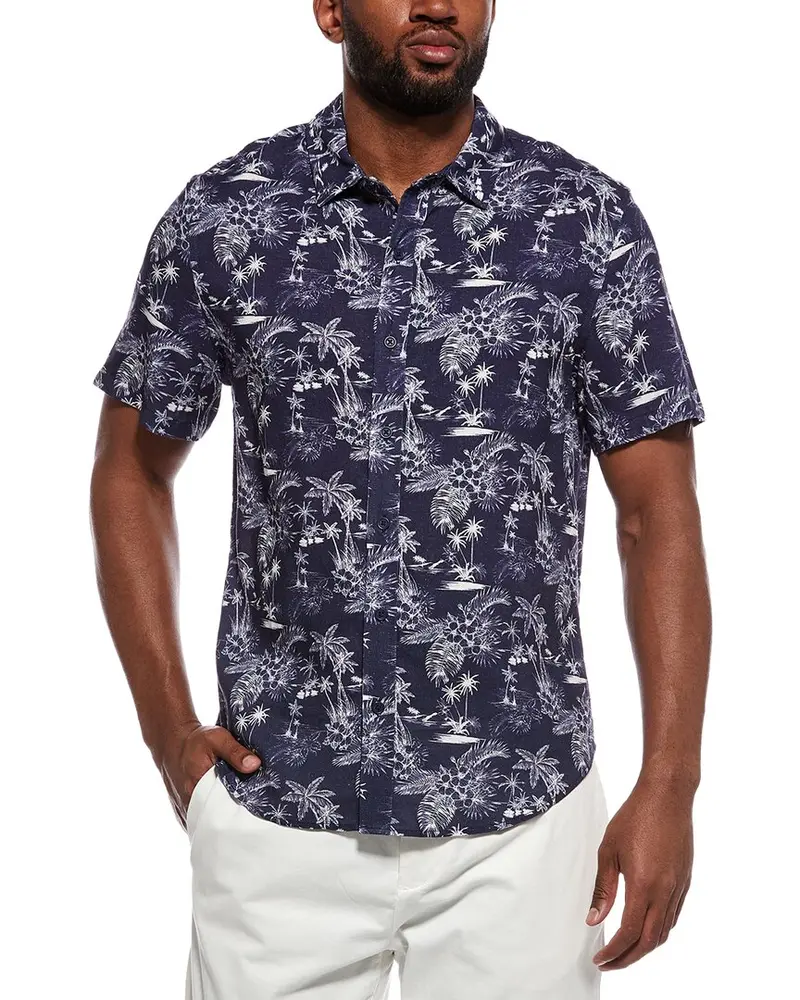 Onia Linen-Blend Printed Shirt 1