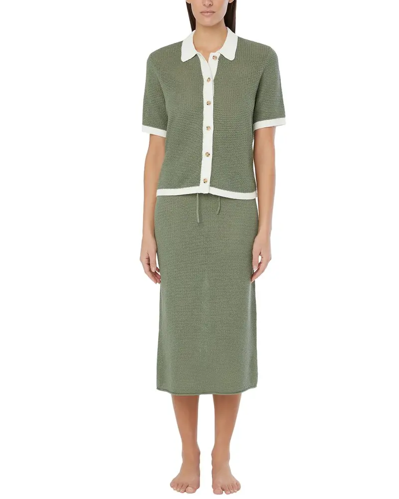 Onia Linen Knit Low Rise Midi Skirt 1
