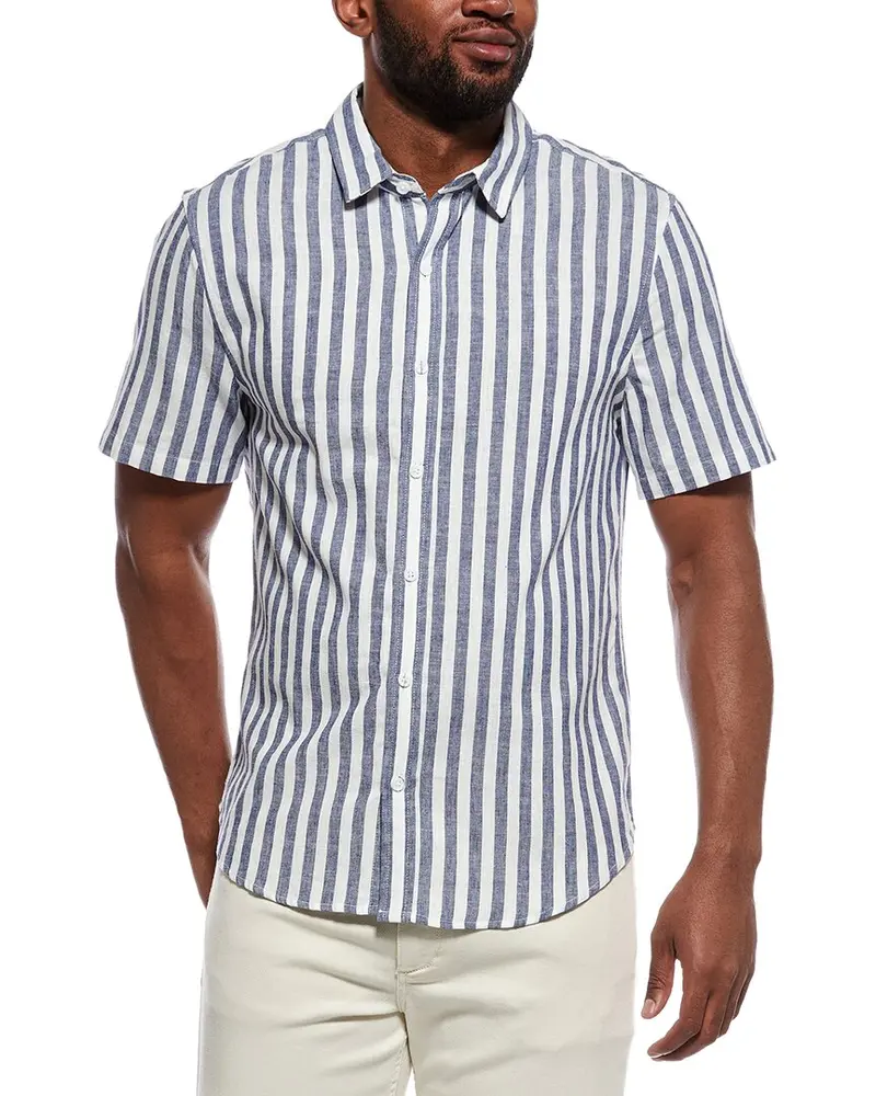 Onia Stripe Linen-Blend Shirt 1