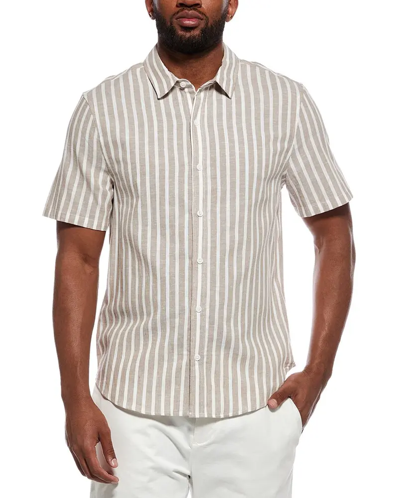 Onia Stripe Linen-Blend Shirt 1