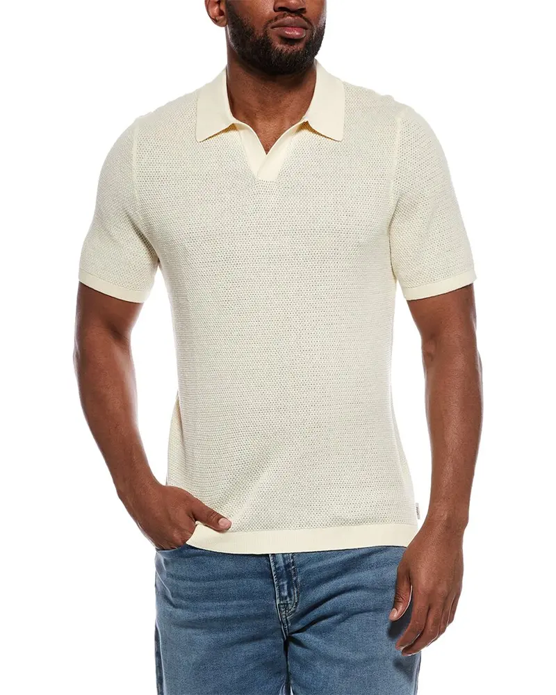 Onia Textured Johnny Collar Polo Shirt 1