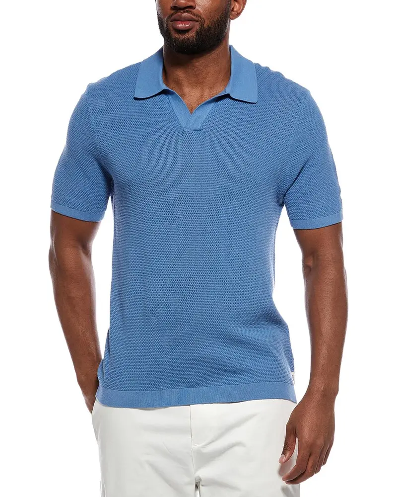 Onia Textured Johnny Collar Polo Shirt 1